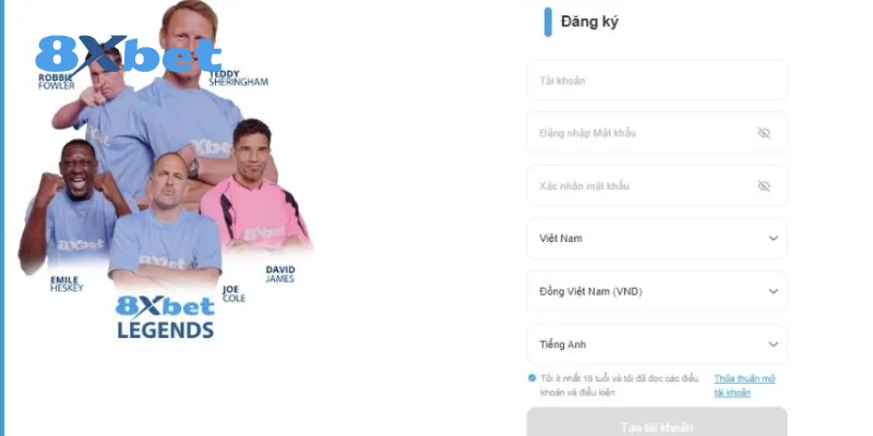 Hướng dẫn đăng ký 8Xbet dễ dàng thực hiện